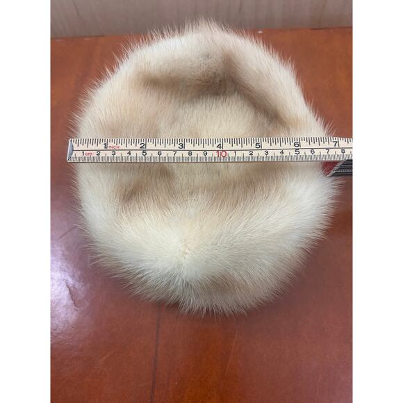 Vintage F.J. Sergi Ivory Mink Fur Hat Couture Utica NY Winter Cap - Picture 4 of 9
